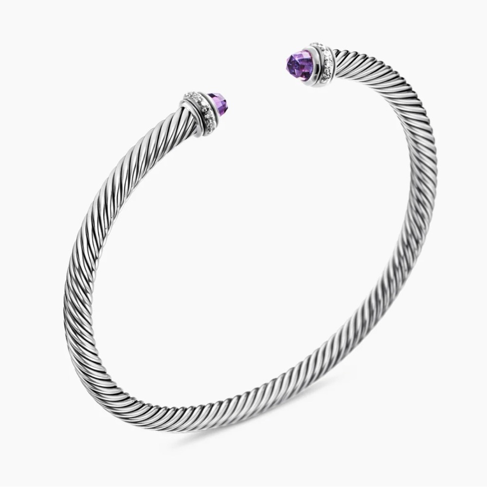 David Yurman Cable Classics Bracelet with Amethyst and Diamonds